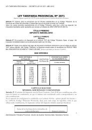 LEY TARIFARIA PROVINCIAL Nº 2071 - Chaco