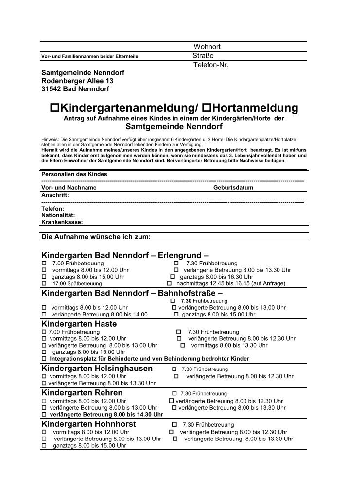 Kindergartenanmeldung Magazine