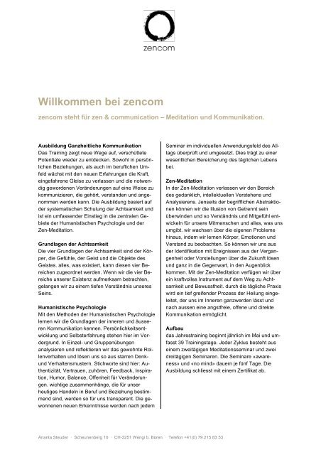 Willkommen bei zencom