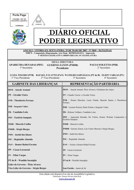 Dr. Antônio Aguiar - PMDB, Gabinete - 201 Telefone: (32) 36…