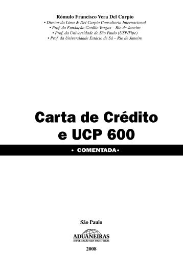 Carta de Crédito e UCP 600 - MultiEditoras