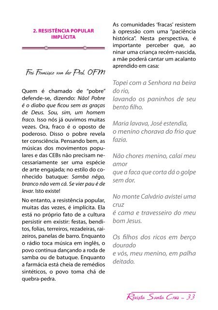 Revista Santa Cruz Ano 76 - 2012 - janeiro/março - Franciscanos ...
