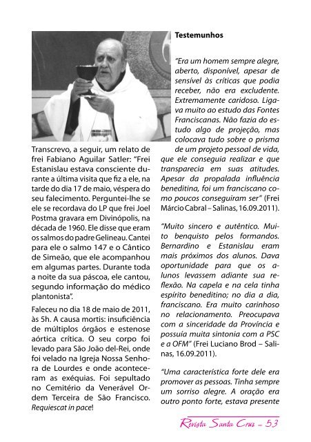 Revista Santa Cruz Ano 76 - 2012 - janeiro/março - Franciscanos ...