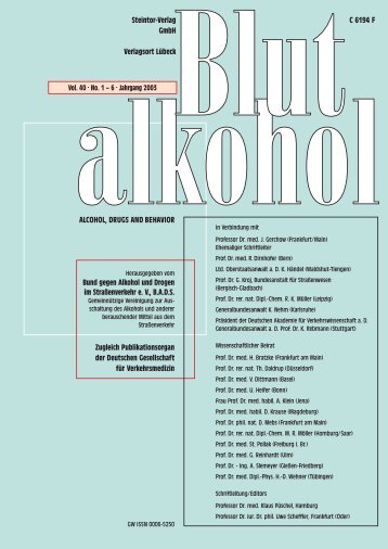 Blutalkohol 2003.pdf - BADS (Bund gegen Alkohol und Drogen im ...
