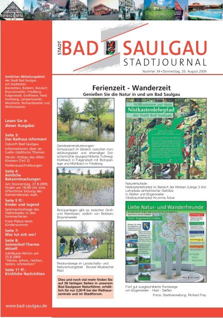 Stadtjournal Ausgabe 34/2009 - Stadt Bad Saulgau