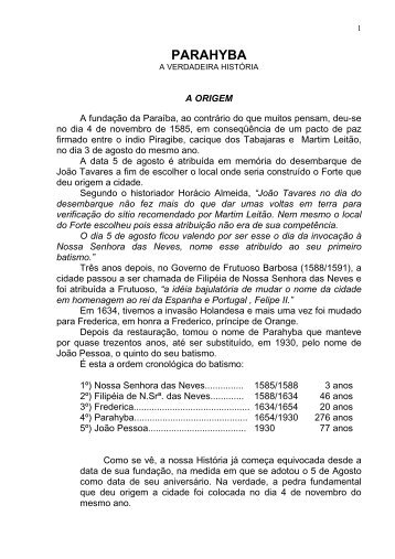 Movimento Paraiba capital Parahyba _A verdadeira história da ...