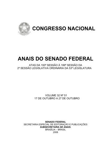 congresso nacional anais do senado federal