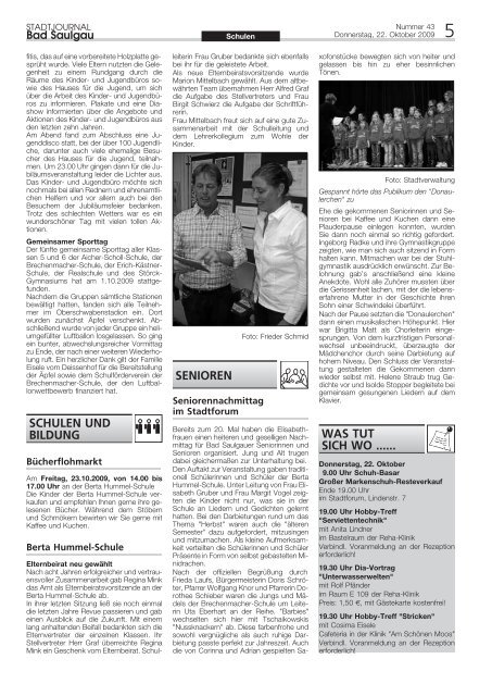 Stadtjournal Ausgabe 43/2009 - Stadt Bad Saulgau