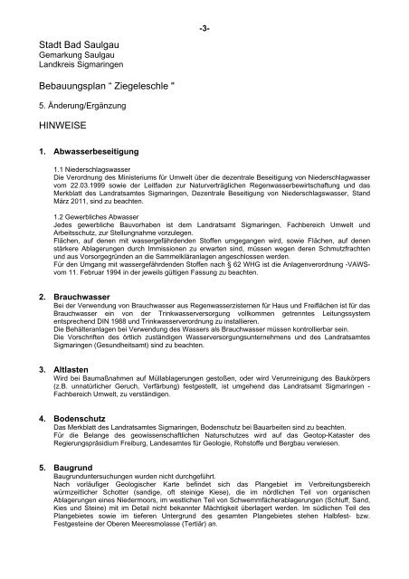 5. Änderung/Ergänzung BEGRÜNDUNG - Stadt Bad Saulgau