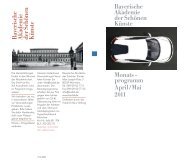 programm April/Mai - Bayerische Akademie der Schönen Künste
