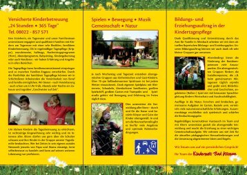 Flyer Kinderbetreuung Kinderwelt Bad Wiessee - Tegernsee.com