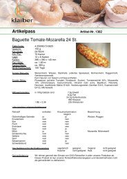 Artikelpass Baguette Tomate-Mozarella 24 St.