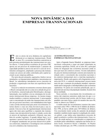 nova dinâmica das empresas transnacionais