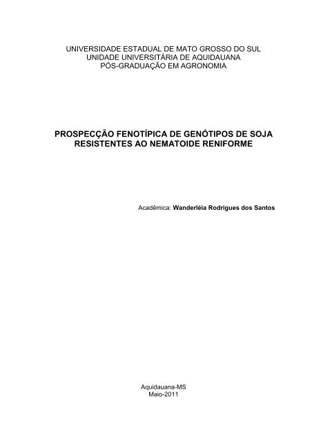 prospecção fenotípica de genótipos de soja resistentes ao ...