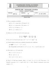 1. Prove as seguintes unicidades: a) Se x + θ = x para todo x ∈ R ...