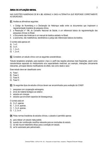 2 01. Analise as afirmativas seguintes: 1. o Código de ... - Fidesa