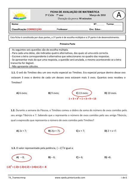 As Seguintes Seis Questoes Sao De Escolha Multipla Ricardo Pinto