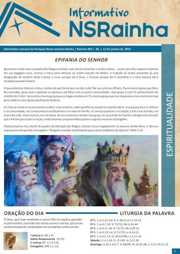 Informativo 603.pdf - PARóQUIA NOSSA SENHORA RAINHA