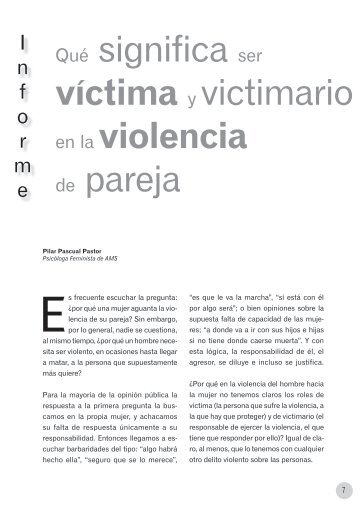 Qué significa ser víctima y victimario en la violencia de pareja