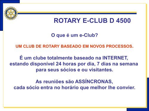 ROTARY E-CLUB D 4500 - Distrito 4500