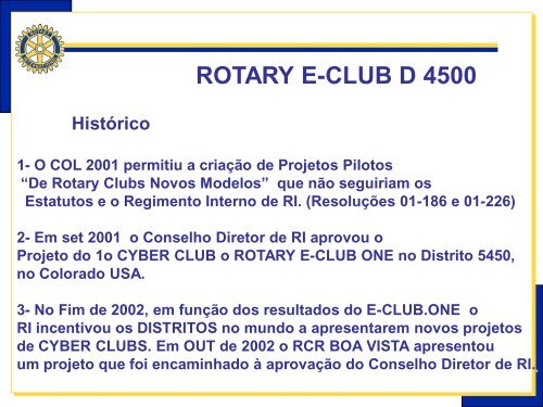 ROTARY E-CLUB D 4500 - Distrito 4500