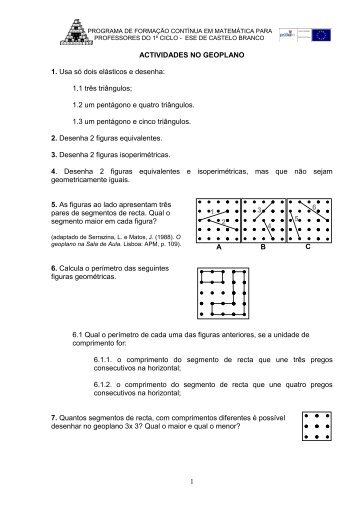 1 ACTIVIDADES NO GEOPLANO 1. Usa só dois ... - educamat