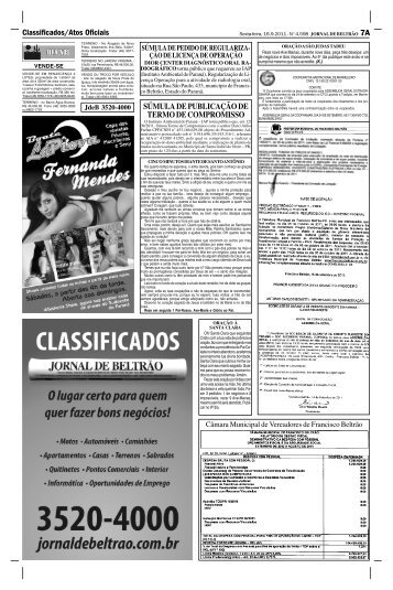 Classificados/Atos Oficiais SÚMULA DE ... - Jornal de Beltrão