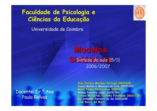 Comunicação Humana - Faculdade de Psicologia e de Ciências da ...