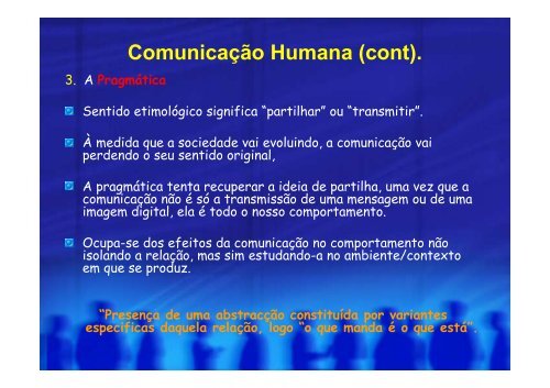 Comunicação Humana - Faculdade de Psicologia e de Ciências da ...