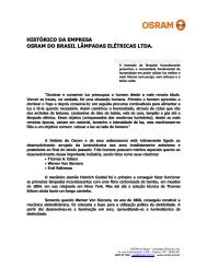 histórico da empresa osram do brasil lâmpadas elétricas ltda.