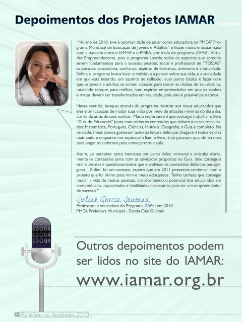 Relatorio de Atividades IAMAR 2010