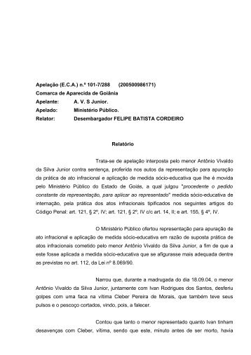 Apelação - Ministério Público do Estado de Goiás