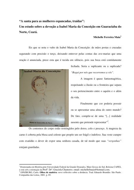Um estudo sobre a devoção a Isabel Maria da Conceição em ...