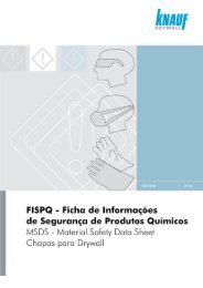 FISPQ - Ficha de Informações de Segurança de Produtos - Knauf