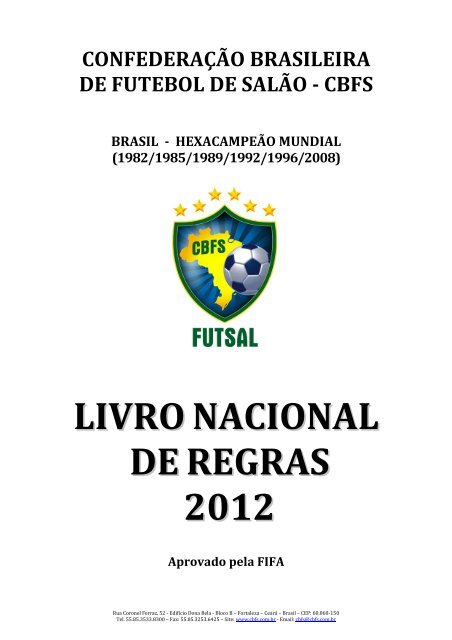 Regras do Futsal - Futebol de Salão