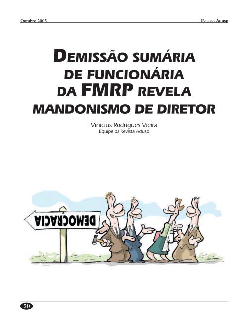 DEMiSSão SuMária DE funcionária Da fMrp rEvEla ... - Adusp