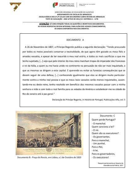 2º teste-2º período.pdf - Agrupamento de Escolas de Arraiolos ...