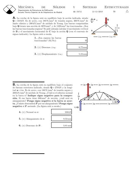 Test 8. Estructuras trianguladas - Escuela Técnica Superior de ...