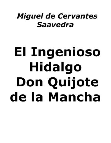 Miguel de Cervantes Saavedra - Don Quijote de la Mancha - v1.0