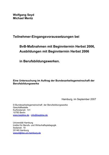 TEE 2007 - Bundesarbeitsgemeinschaft der Berufsbildungswerke