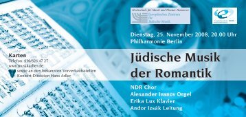 Jüdische Musik der Romantik - Europäisches Zentrum für Jüdische ...