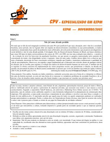 CPV- especializado em espm