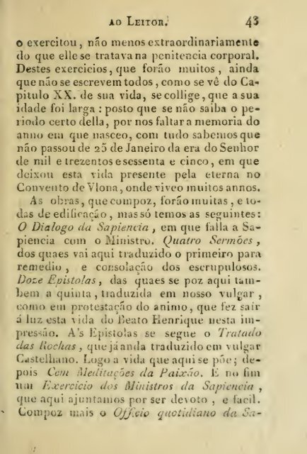 Vida do Beato Henrique Suso, da ordem dos Pregadores, traduzida ...