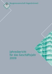 Geschäftsbericht 2009 - Baugenossenschaft Hagenbrünneli