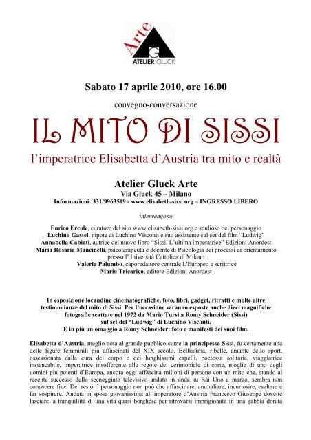 leggi il comunicato - Elisabeth-Sissi