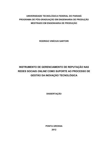 Instrumento de gerenciamento de reputação nas redes ... - UTFPR