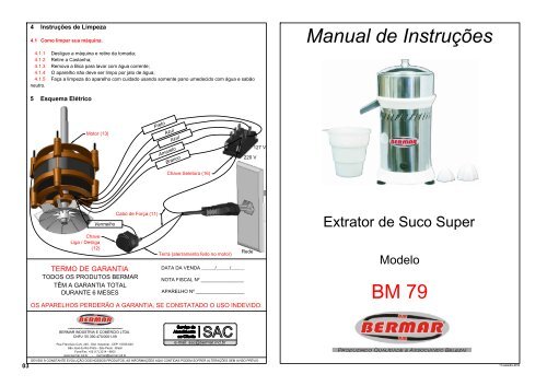 Manual de Instruções BM 79 - Bermar