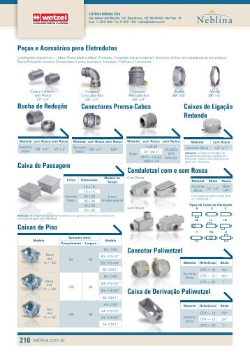 210 Peças e Acessórios para Eletrodutos Bucha ... - Elétrica Neblina