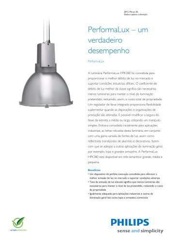 Product Familiy Leaflet: PerformaLux - Philips