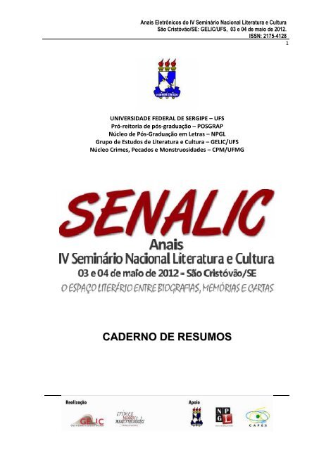 CADERNO DE RESUMOS - posgrap